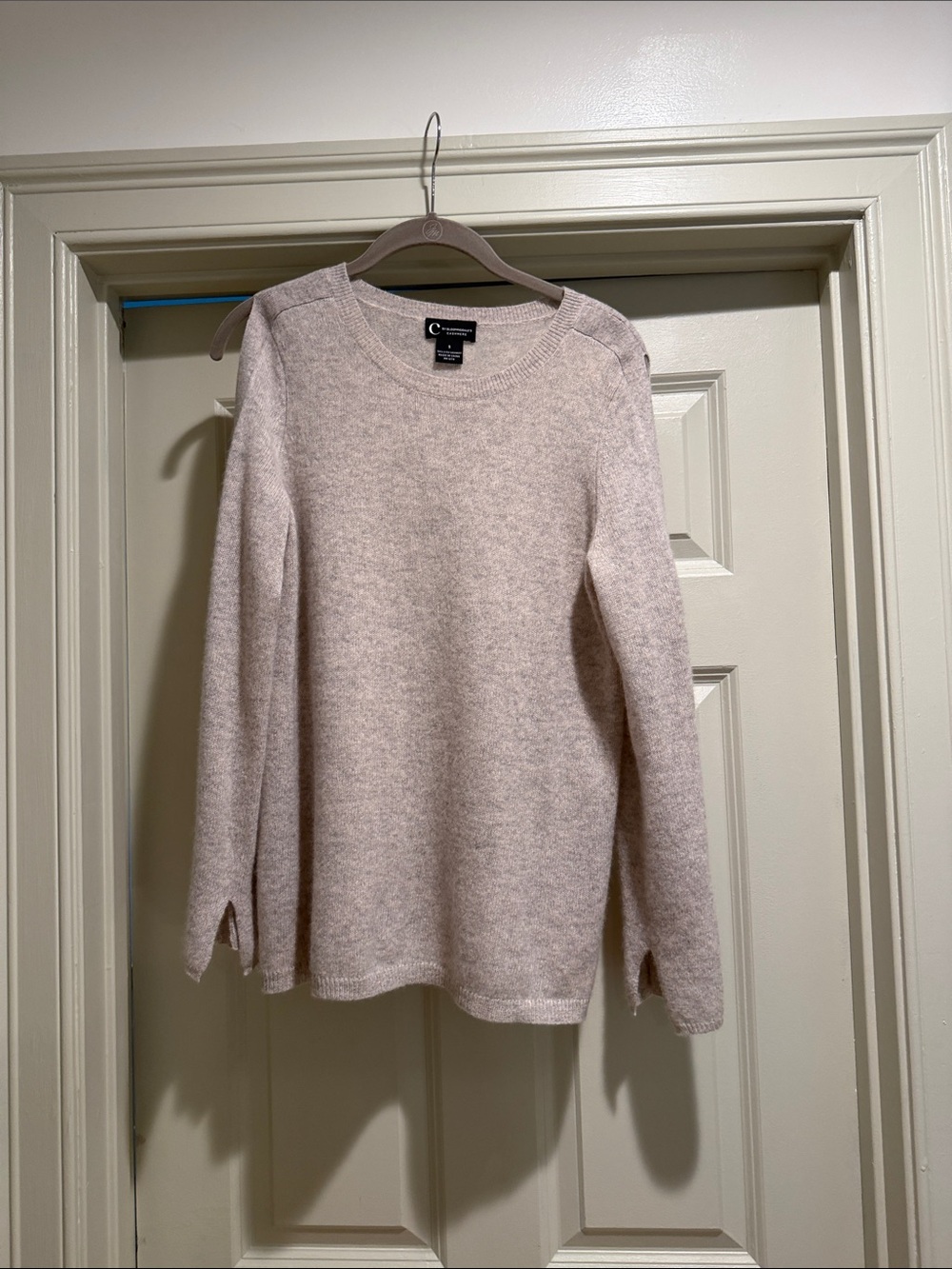 Bloomingdale’s C by Cashmere Oatmeal Cashmere Sweater Size S